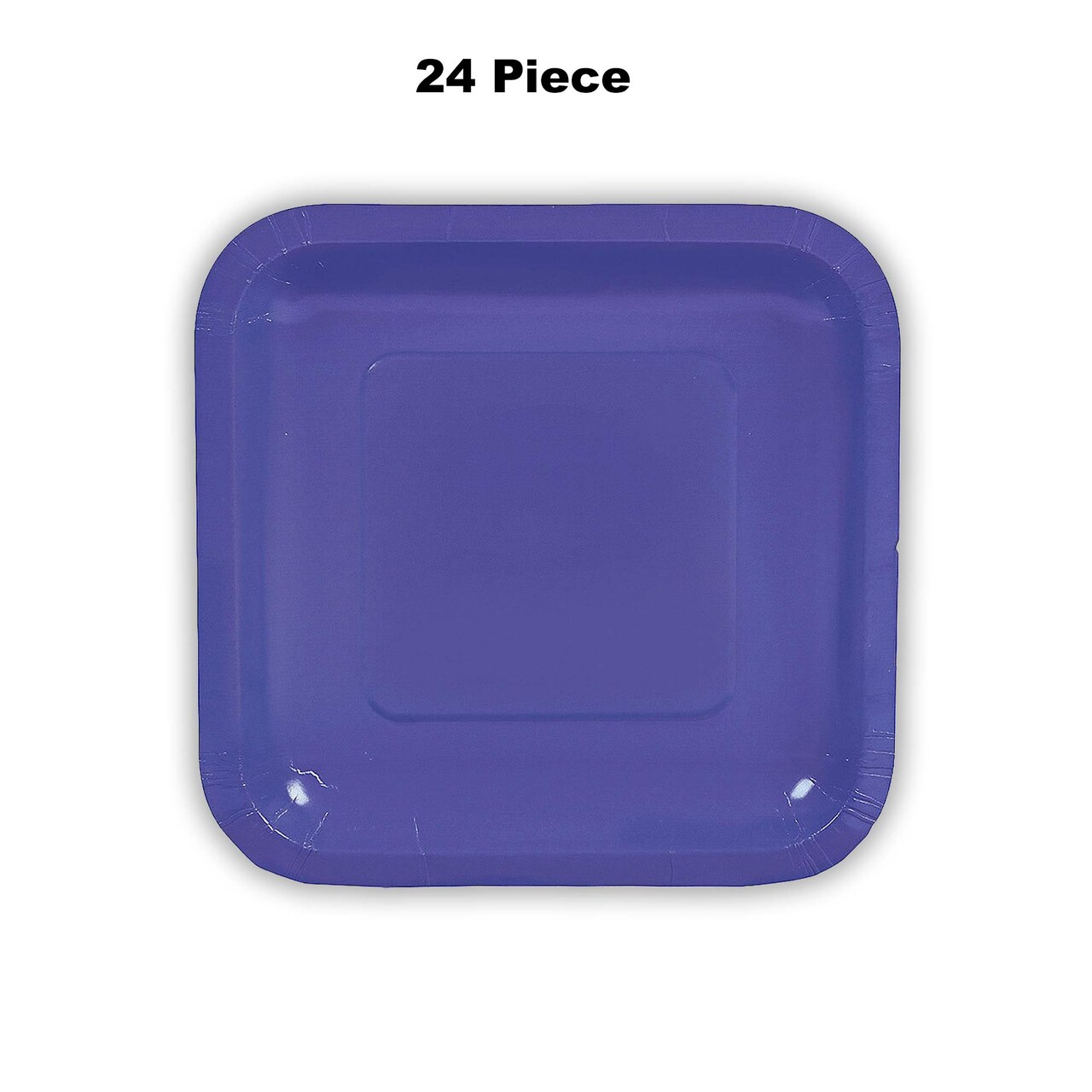 24 Count Purple Square Paper Dessert Plates for Wedding Birthday Baby Shower Party Tableware Easy Cleanup 7 Inch